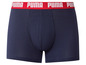 Modré boxerky Puma s červeným pruhom.