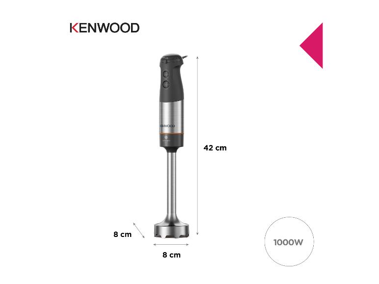 Tyčový mixér s výkonom 1000W, výška 42 cm a šírka 8 cm.