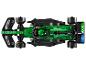 Pretekárske auto LEGO Aston Martin Aramco Cognizant Formula 1, zelené a čierne, pohľad zhora.