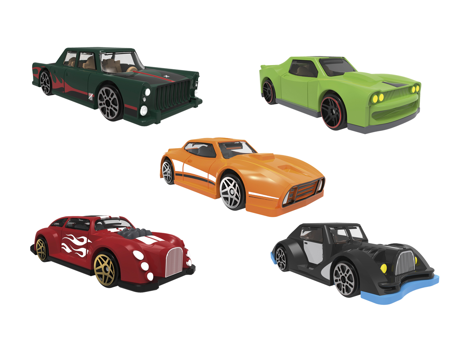 Playtive Autíčko Racers 1:64, 5 kusov (Oldtimer Cars)