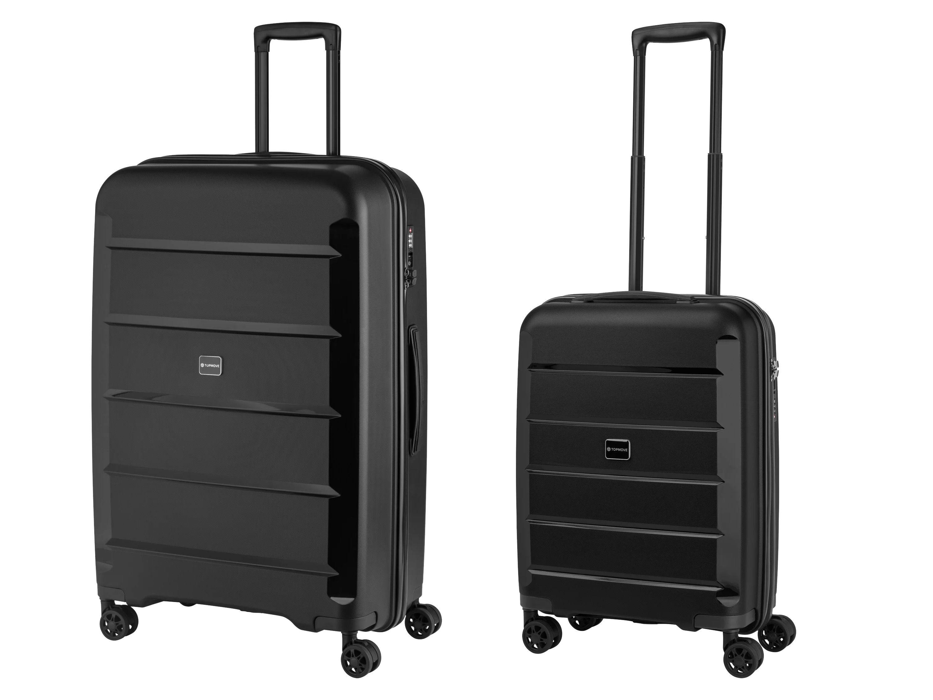 TOPMOVE® Cestovný kufor, 90 l + Príručný kufor, 30 l, čierna