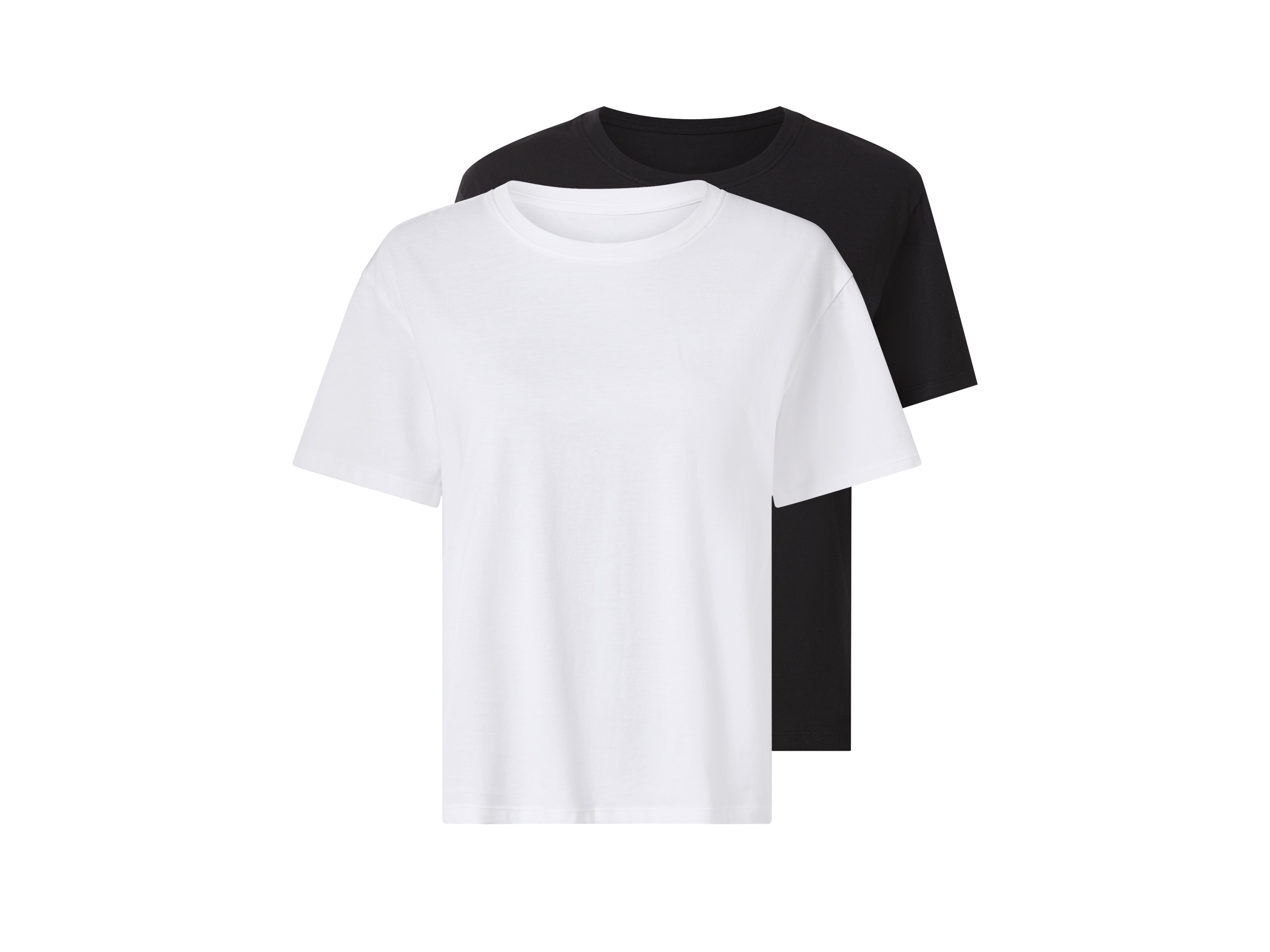 esmara® Dámske tričko, 2 kusy (čierna/biela, XS (32/34))