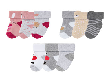 LUPILU® Detské ponožky pre bábätká, 3 páry