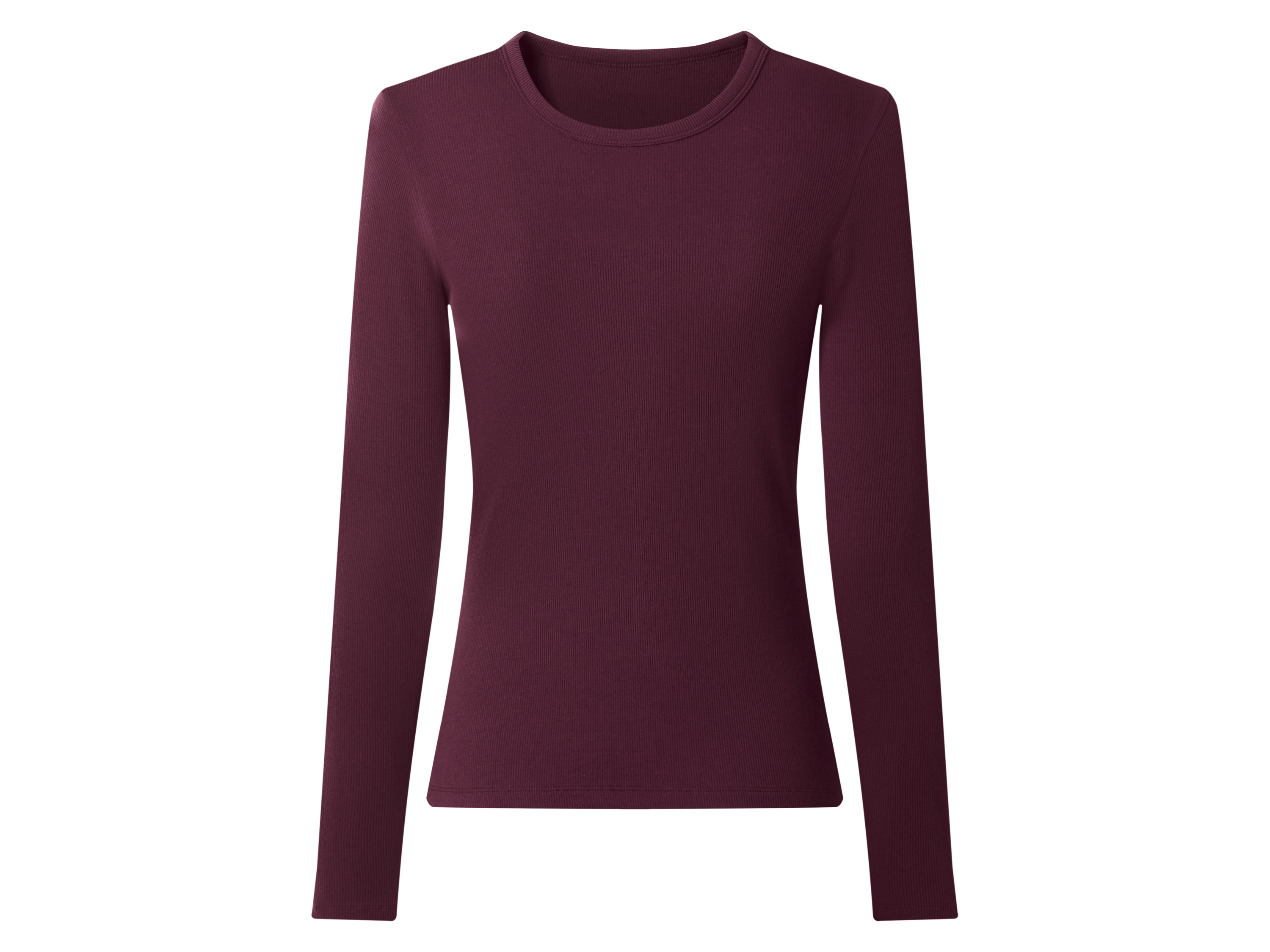 ESMARA® Dámske rebrované tričko s dlhým rukávom (fialová, XL (48/50))