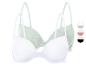 Dve biele a zelené podprsenky.