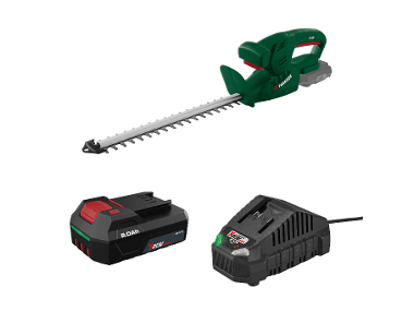 PARKSIDE® Aku nožnice na živý plot PAHS 35 A1 + Akumulátor 20 V/2 Ah PAP 202 A1 + Nabíjačka na akumulátor 20 V/2,4 A PLG 20 C1