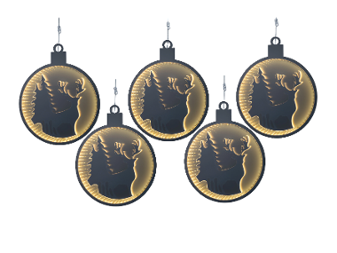 LIVARNO home Vianočná LED guľa, 5 kusov