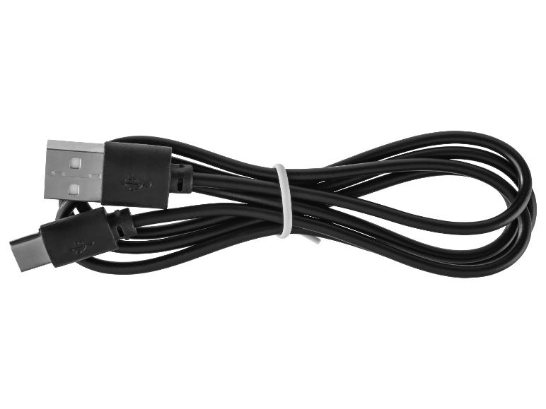 Čierny USB-C na USB kábel.