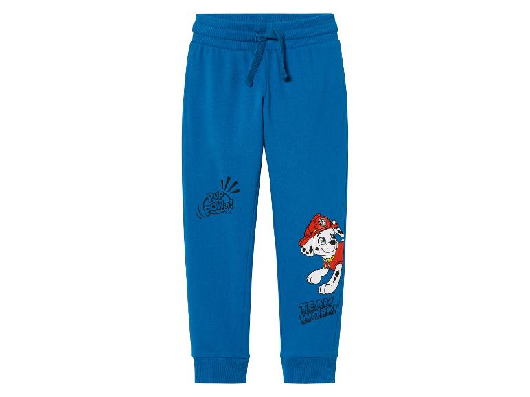 Modré tepláky s potlačou Paw Patrol.