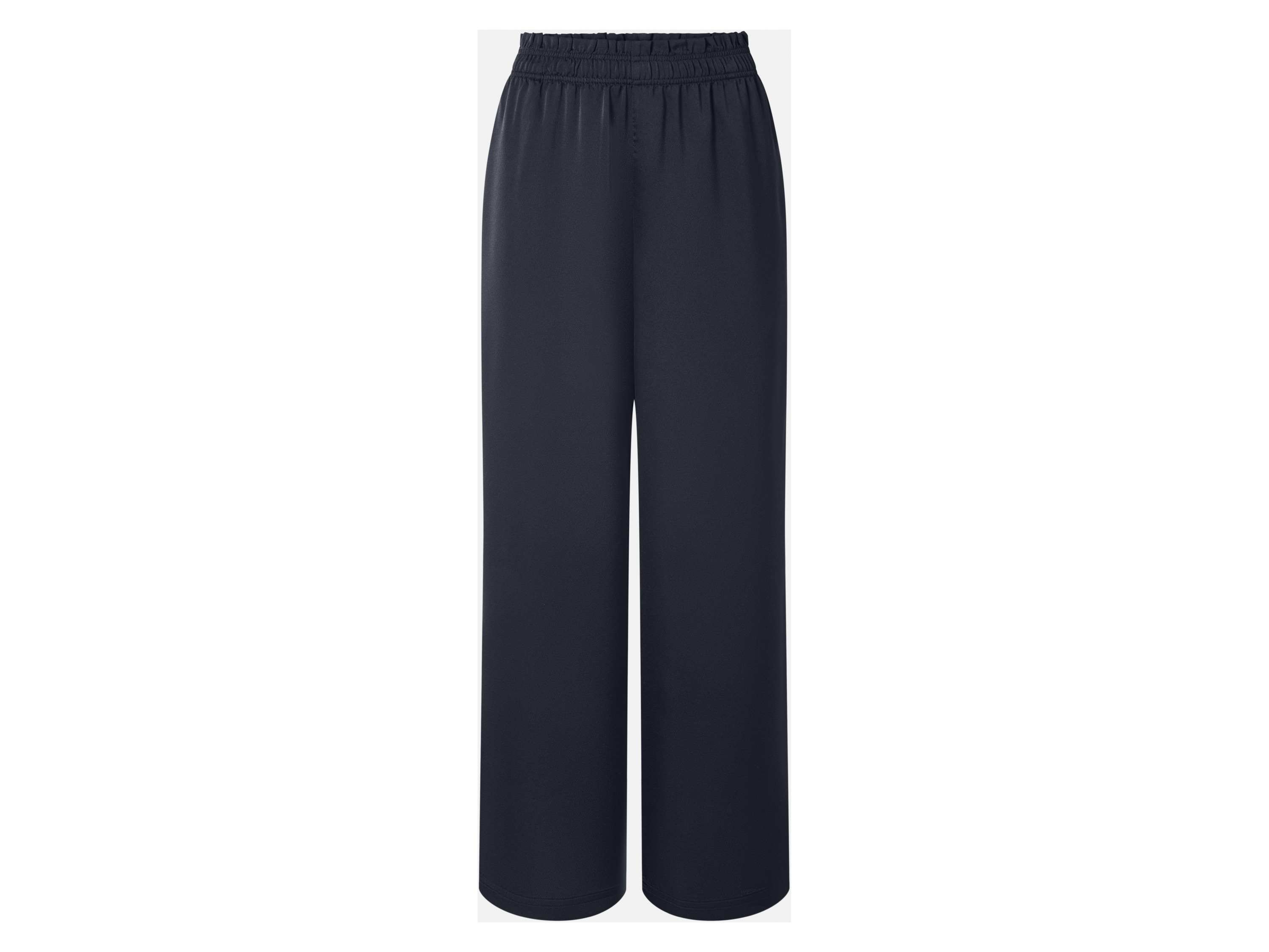esmara® Dámske saténové nohavice „Wide Leg“ (navy modrá, L (44/46))