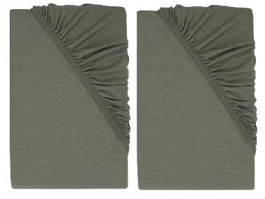 LIVARNO® Napínacia džersejová plachta, 90 – 100 x 200 cm, zelená, 2 kusy
