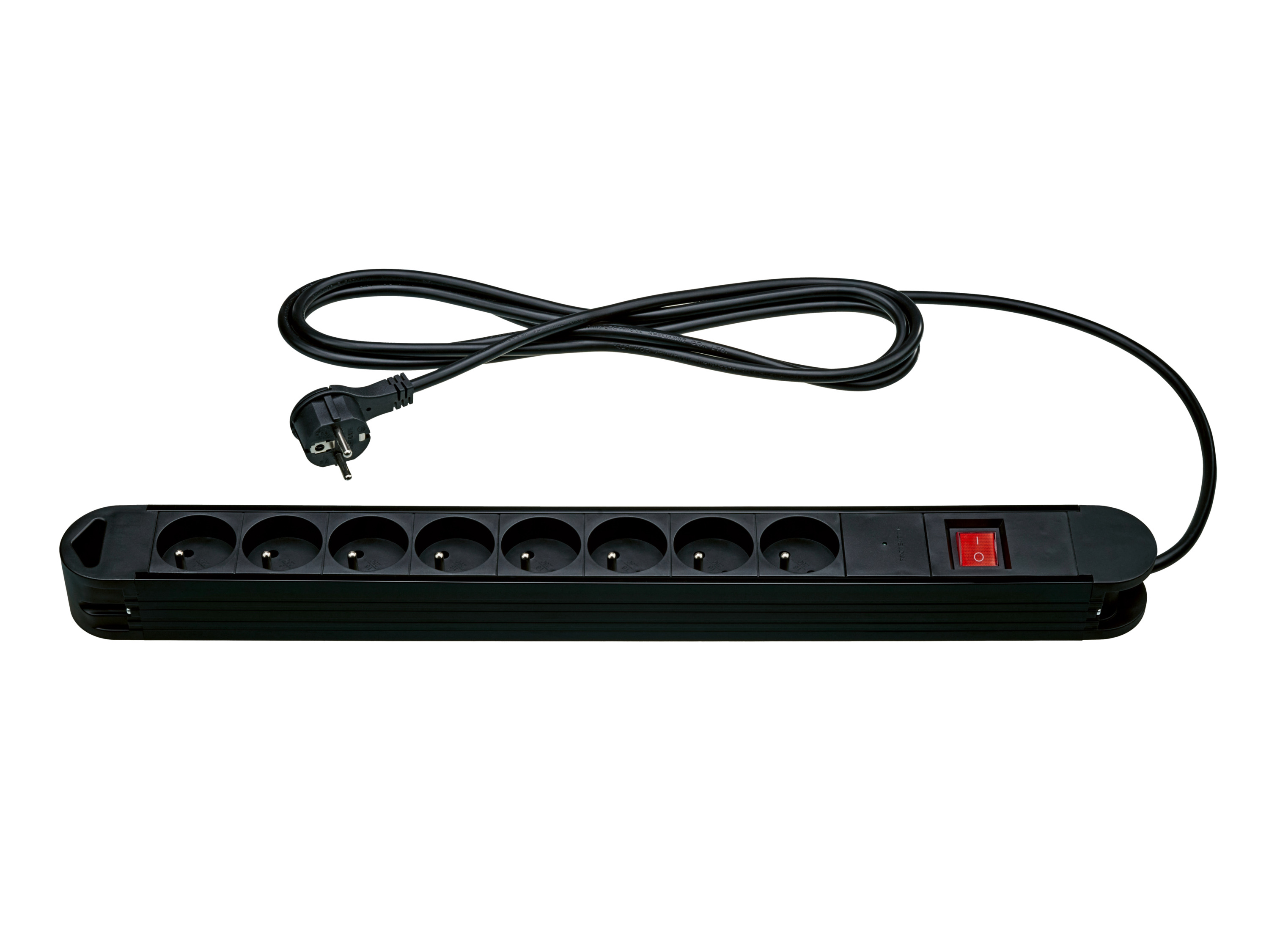 TRONIC® Zásuvková lišta, 8 zásuviek (čierna)