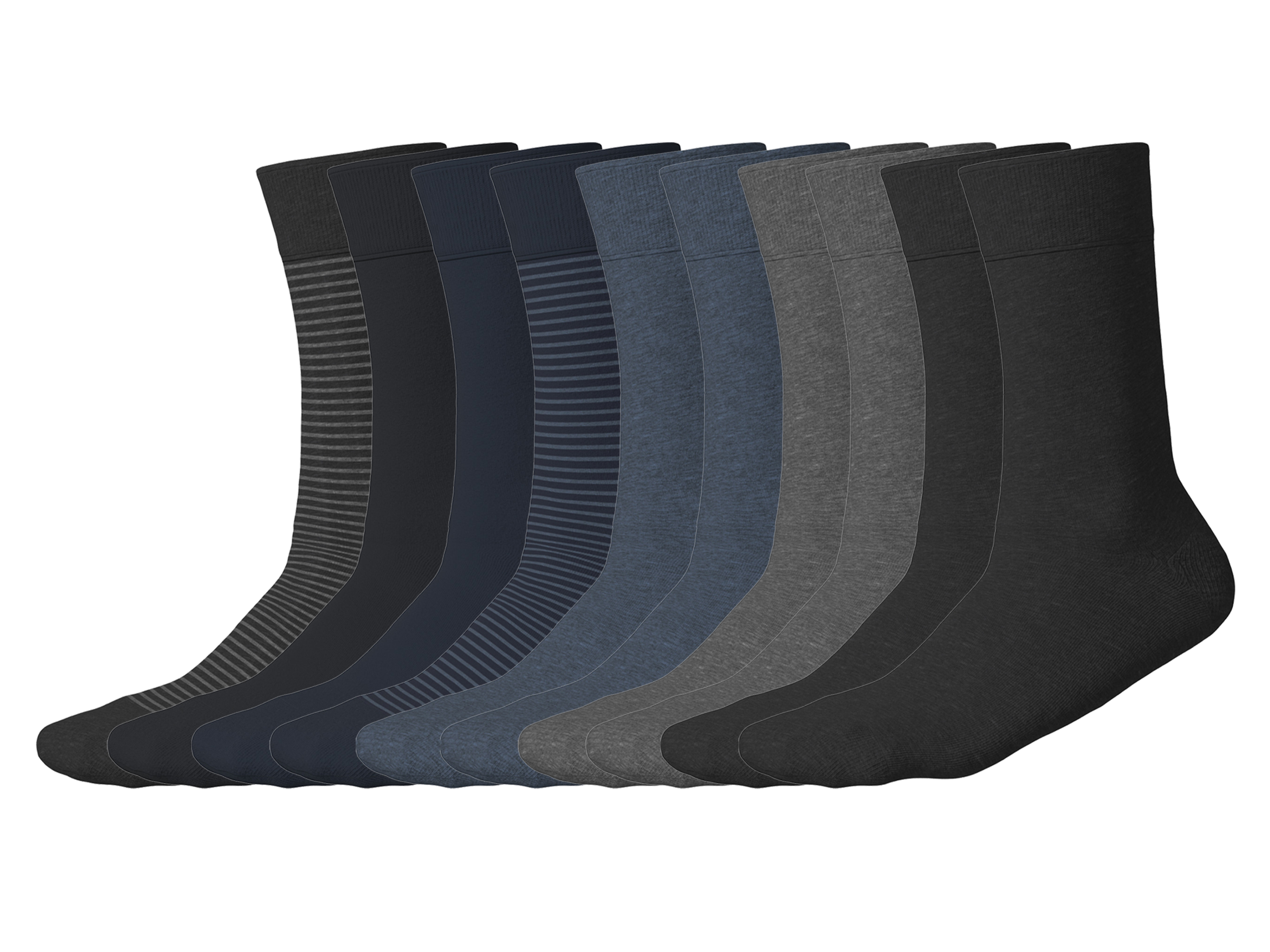 ESMARA® Dámske/Pánske ponožky, 10 párov (navy modrá/sivá/čierna, 43/46)