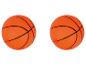 Dve oranžové hračkárske basketbalové lopty s čiernymi čiarami