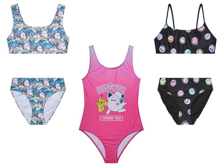 Plavky Pokémon a Smiley: jednofarebné, bikiny a nohavičky.