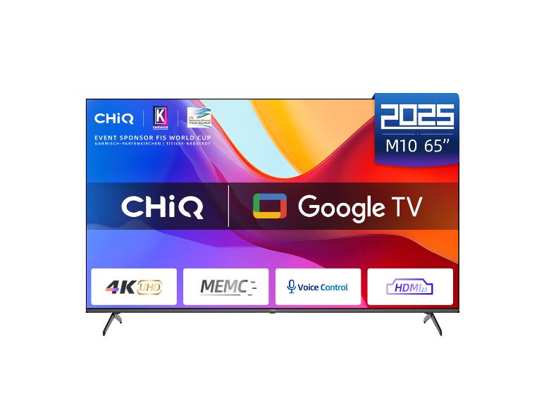 Televízor ChiQ M10 65' 4K UHD s Google TV, hlasovým ovládaním a HDMI 2.1.