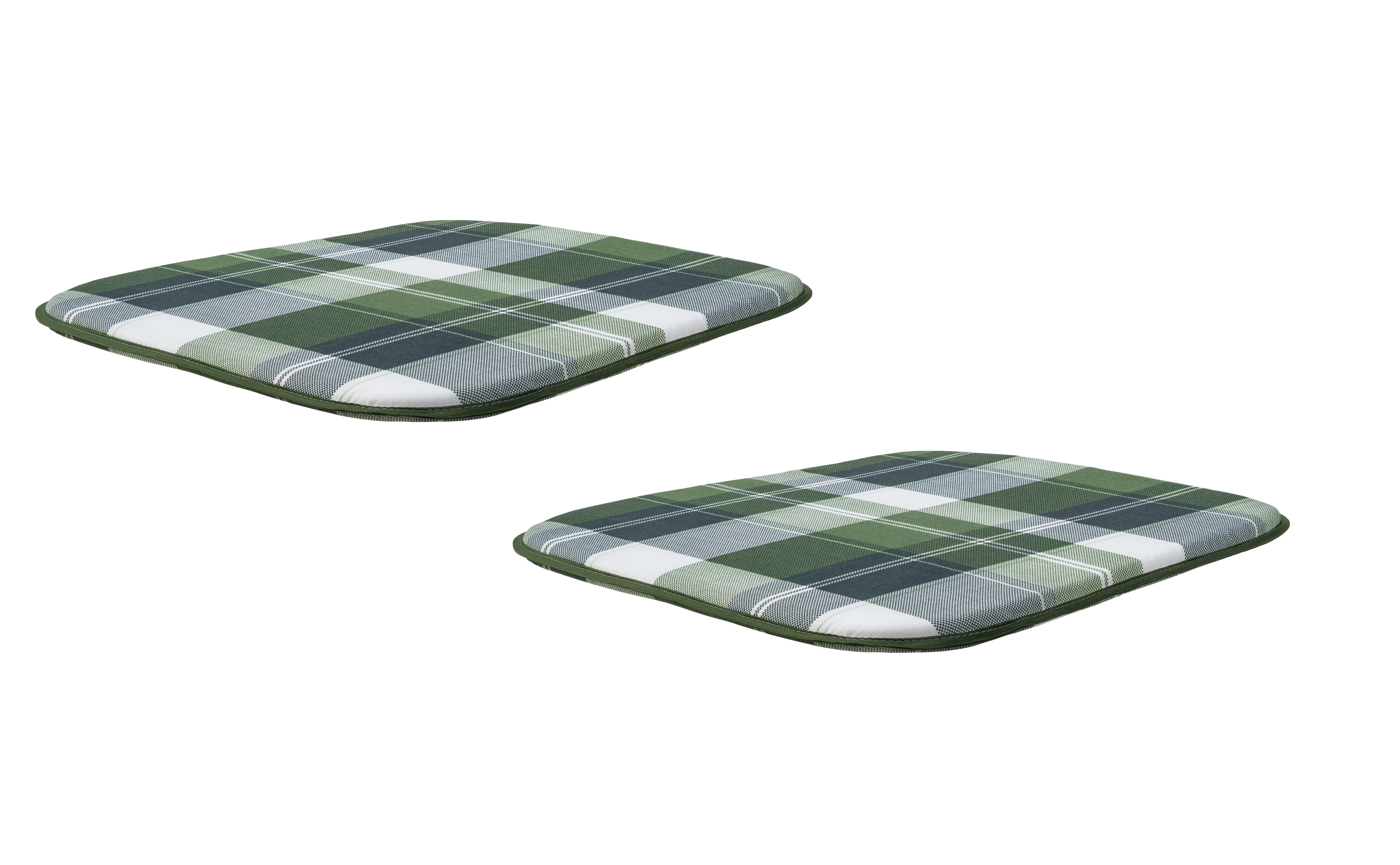 LIVARNO® Podsedák, 40 x 41,5 cm, károvaný/zelený, 2 kusy