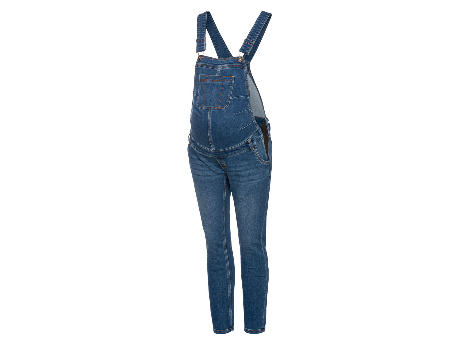 esmara® Dámske tehotenské nohavice na traky „Skinny fit“ (46, modrá)