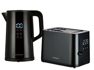SILVERCREST® Rýchlovarná kanvica s digitálnym displejom + Digitálny hriankovač Premium