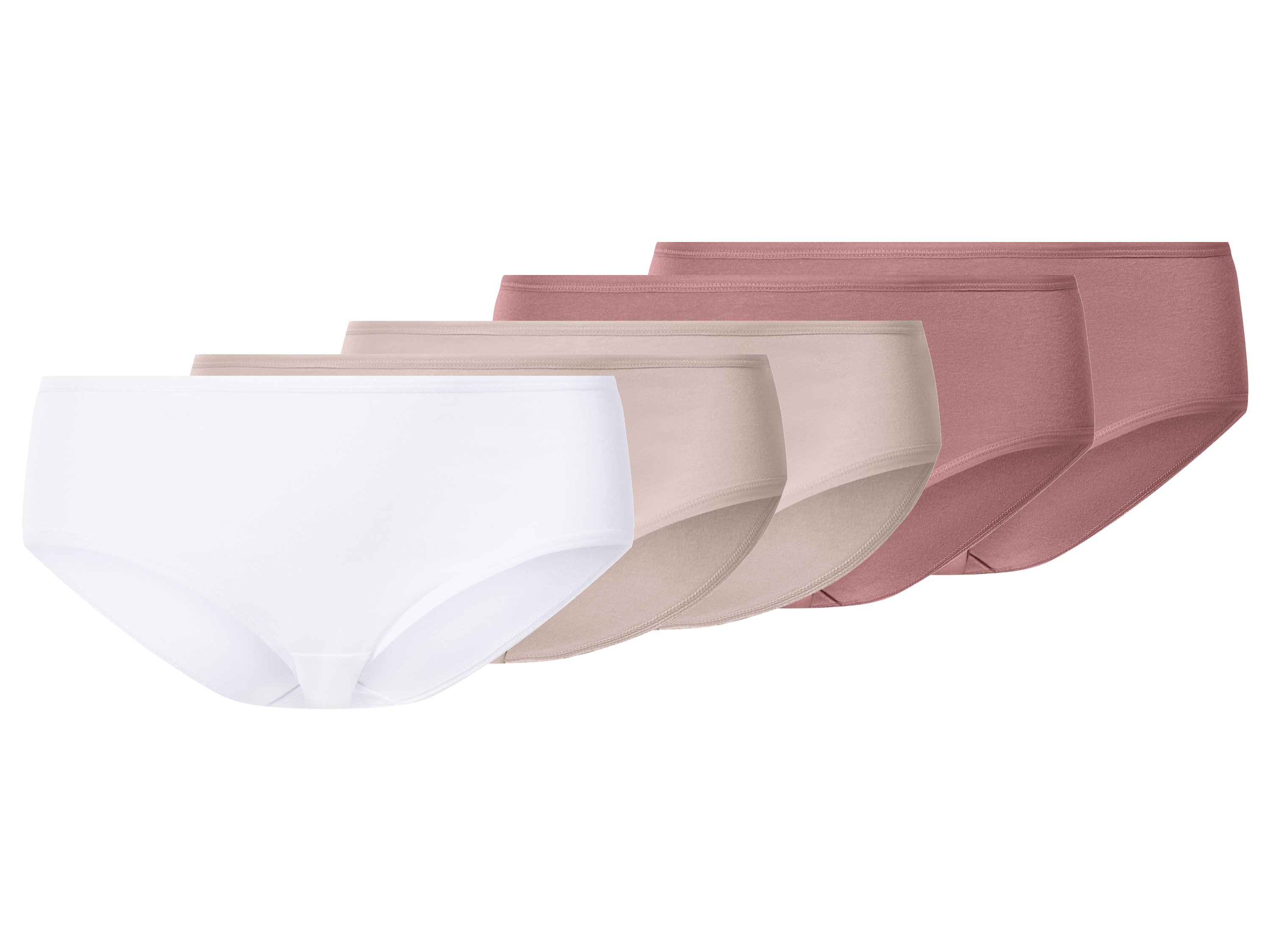 esmara® Dámske bedrové nohavičky XXL, 5 kusov (bledoružová/béžová/biela, XL (48/50))