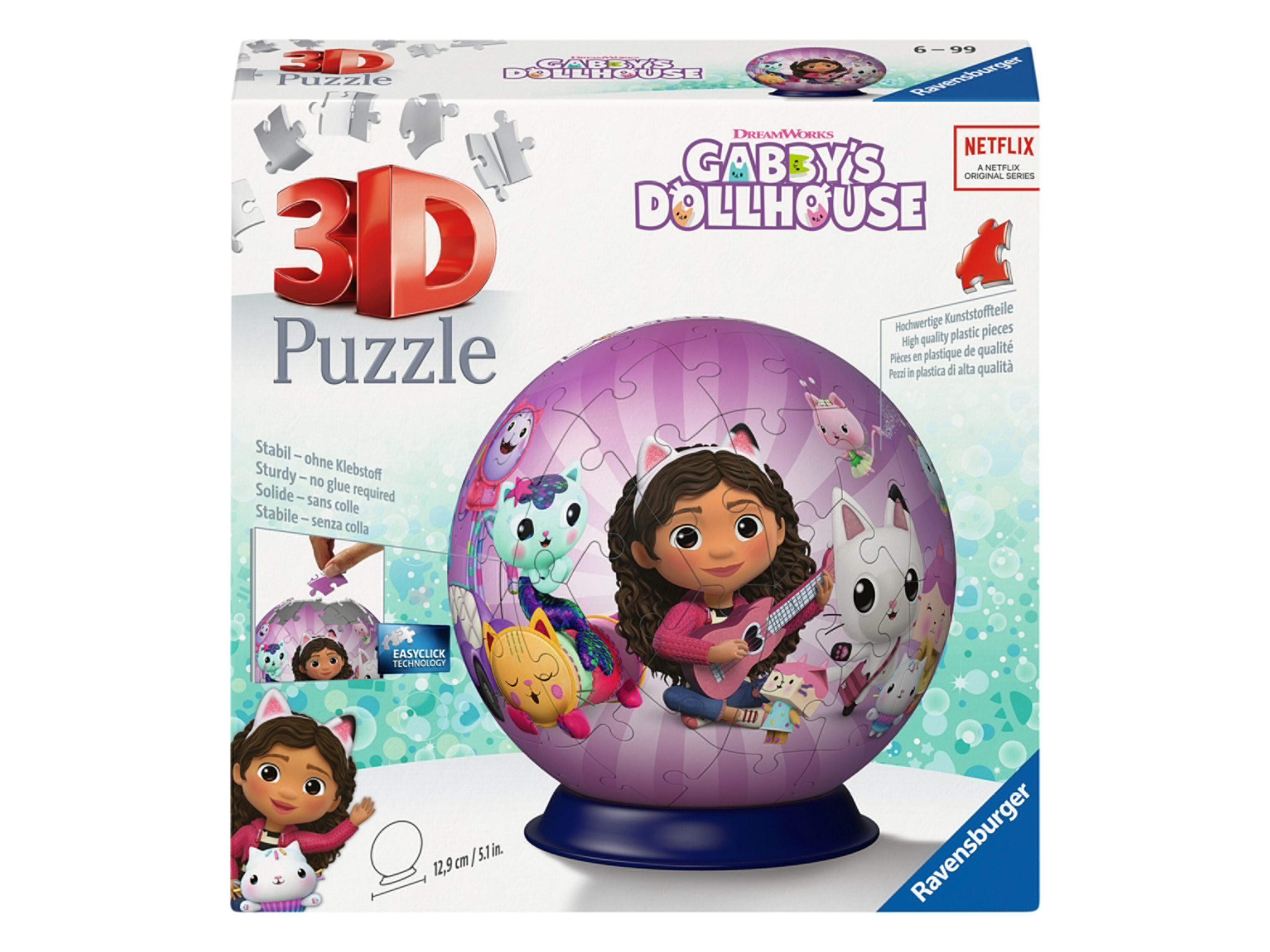 Ravensburger 3D Puzzle guľa, 73 dielikov (Gabinin kúzelný domček)