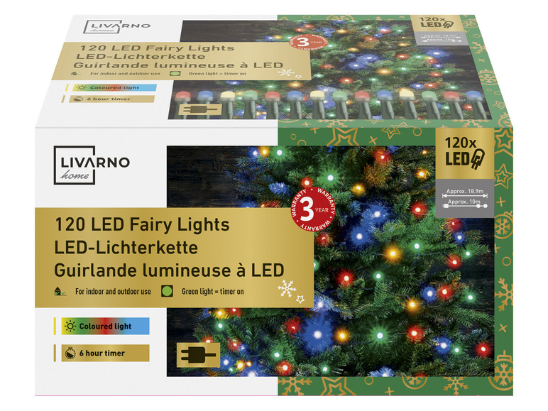 E-shop LIVARNO home Svetelná reťaz, 120 LED (farebná)