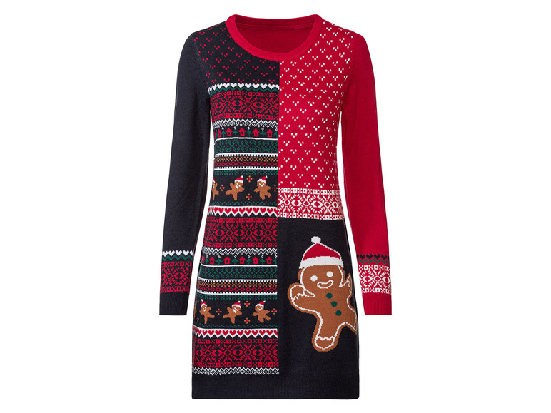 E-shop esmara® Dámske vianočné pletené šaty (L (44/46), perníček)
