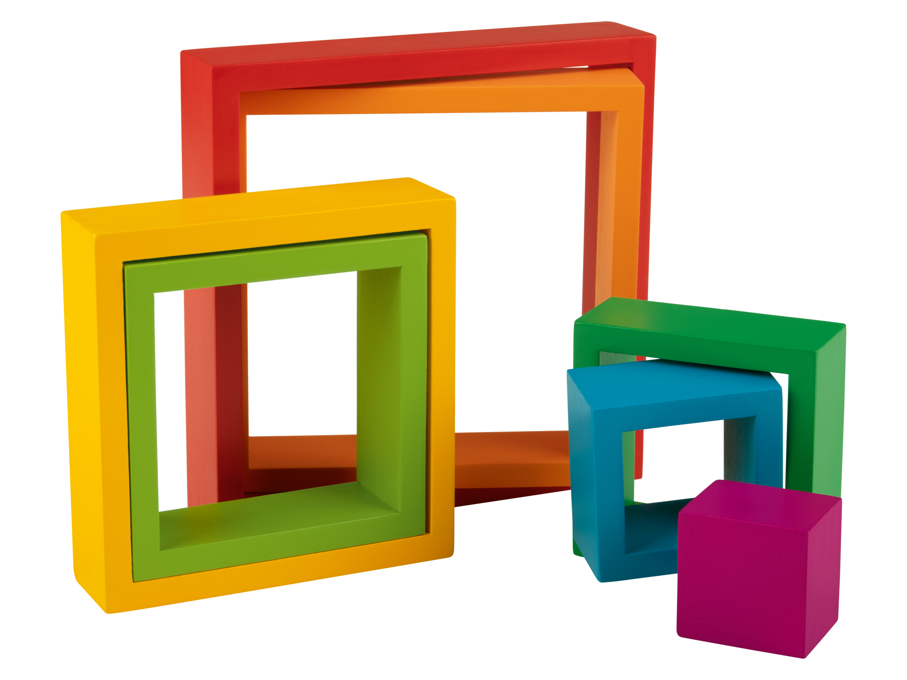 Playtive Drevená hračka Montessori (drevená dúha – štvoruholníky)