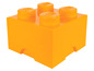 Oranžová LEGO úložná skrinka so štyrmi gombíkmi.