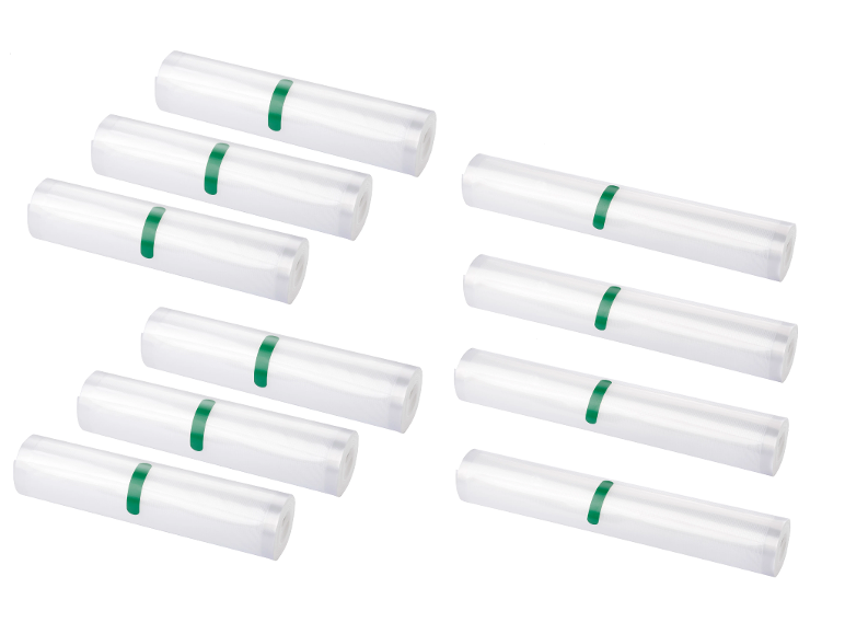 SILVERCREST® KITCHEN TOOLS Fólie na vákuovanie, 28 cm, 2 x 2 kusy + Fólie na vákuovanie, 20 cm, 2 x 3 kusy
