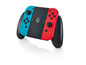Ovládacia jednotka Nintendo Switch s modrými a červenými Joy-Con ovládačmi.