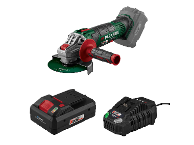 PARKSIDE® Aku uhlová brúska PWSA 20-Li G4 + Smart akumulátor 20 V/4 Ah + Rýchlonabíjačka akumulátora 20 V/4,5 A