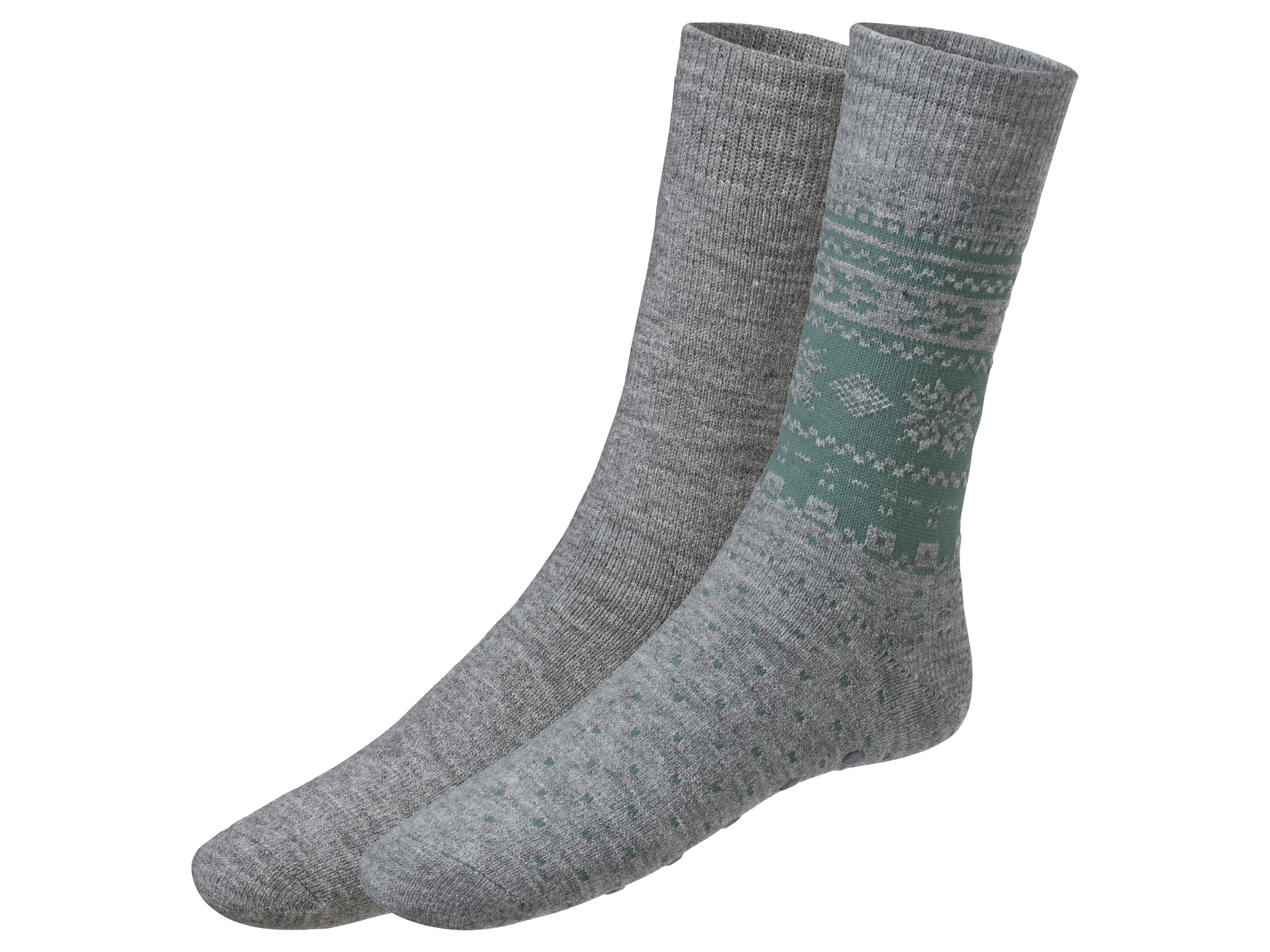 LIVERGY® Pánske termoponožky, 2 páry (39/42, sivá/zelená)