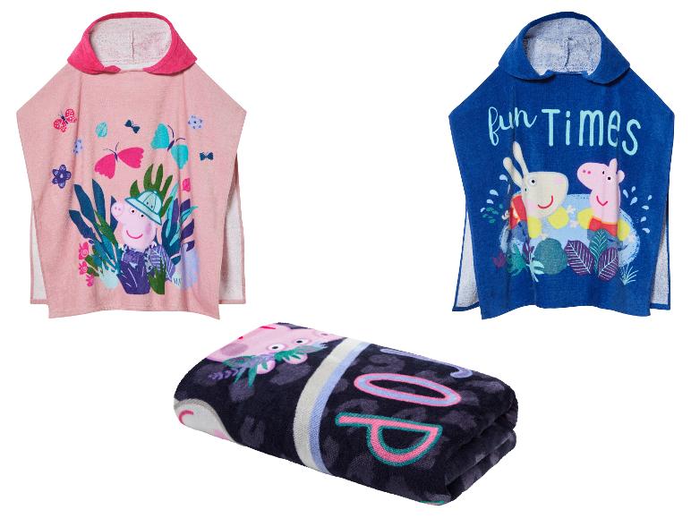 Kúpacie plášte Peppa Pig s kapucňou a froté uterák.