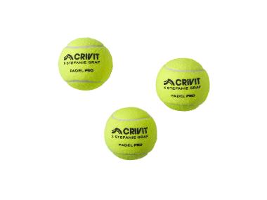 CRIVIT Padelové loptičky Tournament PRO, 3 kusy
