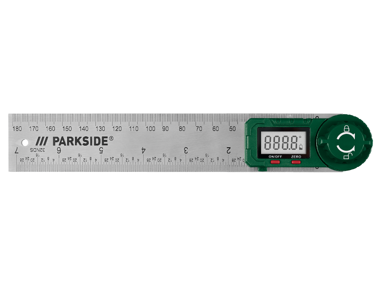 Digitálne pravítko Parkside s LCD displejom.