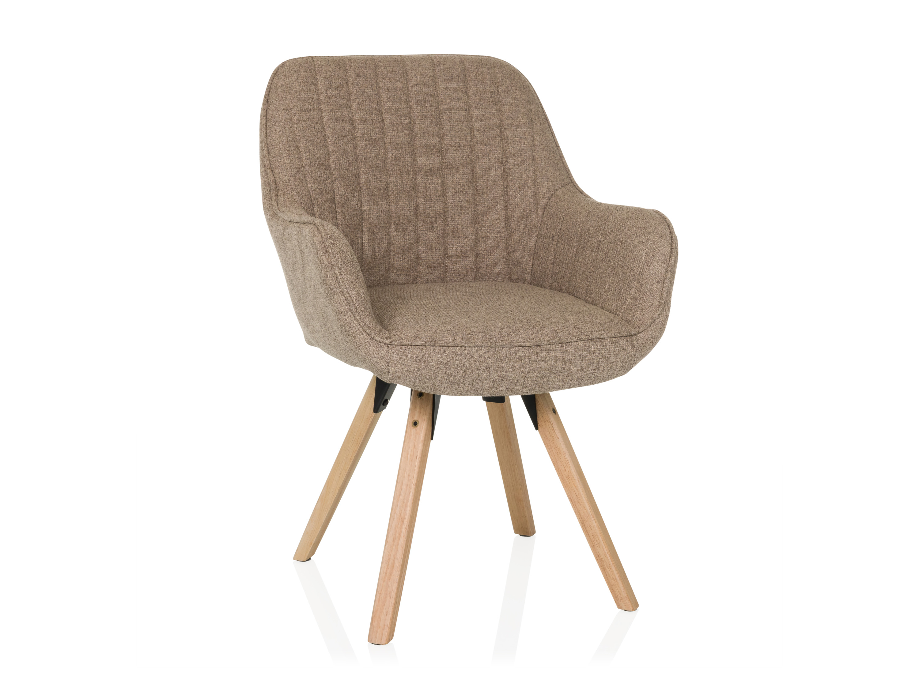 HJH LIVING Otočná čalúnená jedálenská stolička SCANDI SOFT  (béžová)