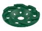 Zelený brúsny kotúč s otvormi.