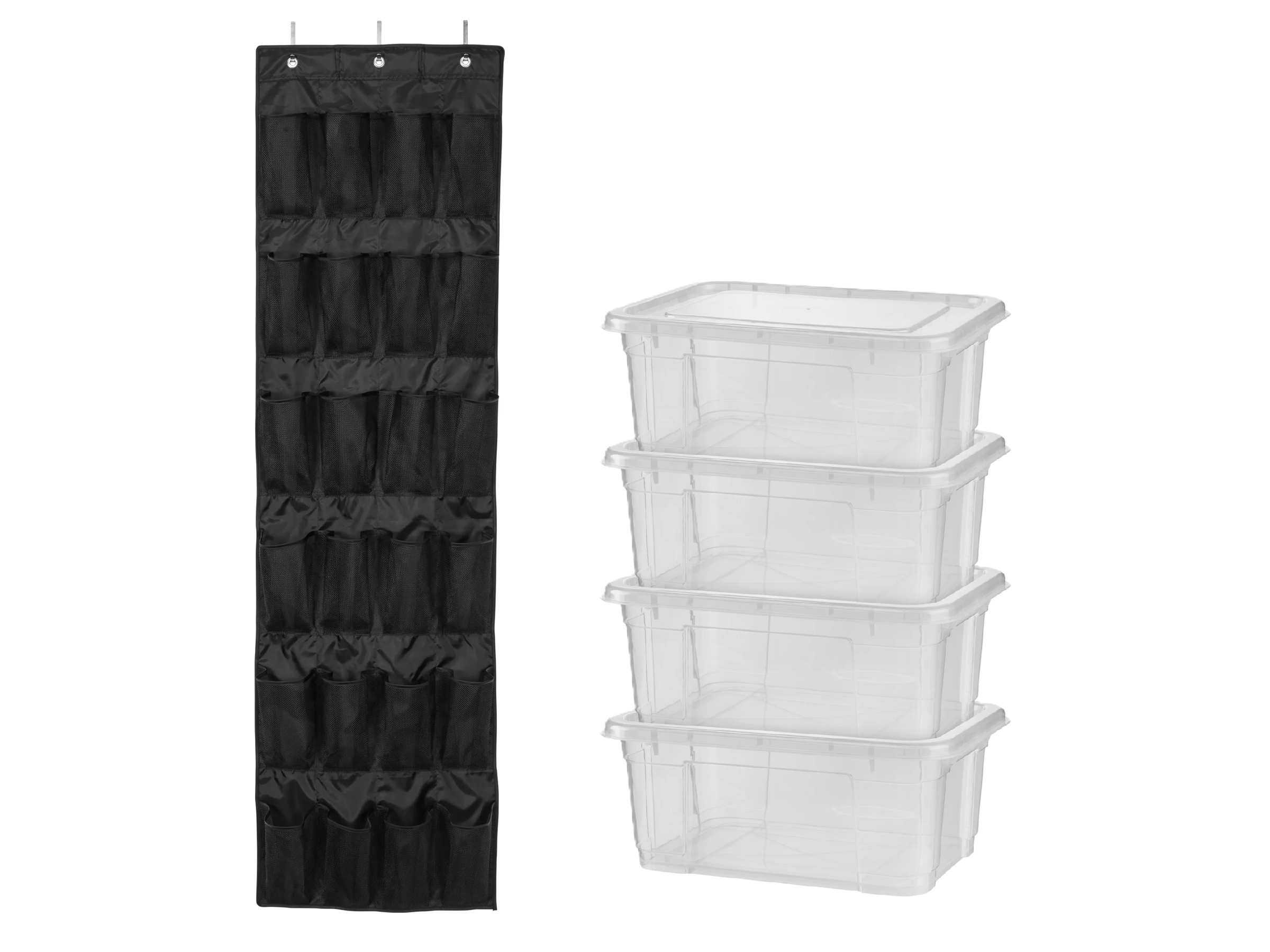 W5 Organizér na dvere + Box s vekom, 11 l, 4 kusy