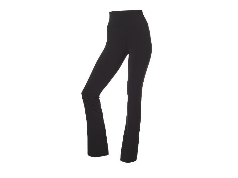 Čierne jogové nohavice s vysokým pásom a rozšírenými nohavicami