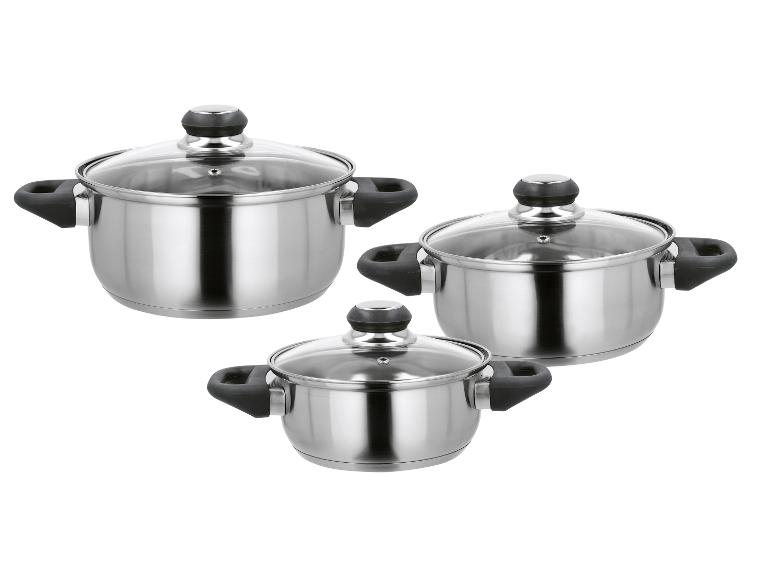 SILVERCREST® Súprava hrncov z ušľachtilej ocele, 6-dielna