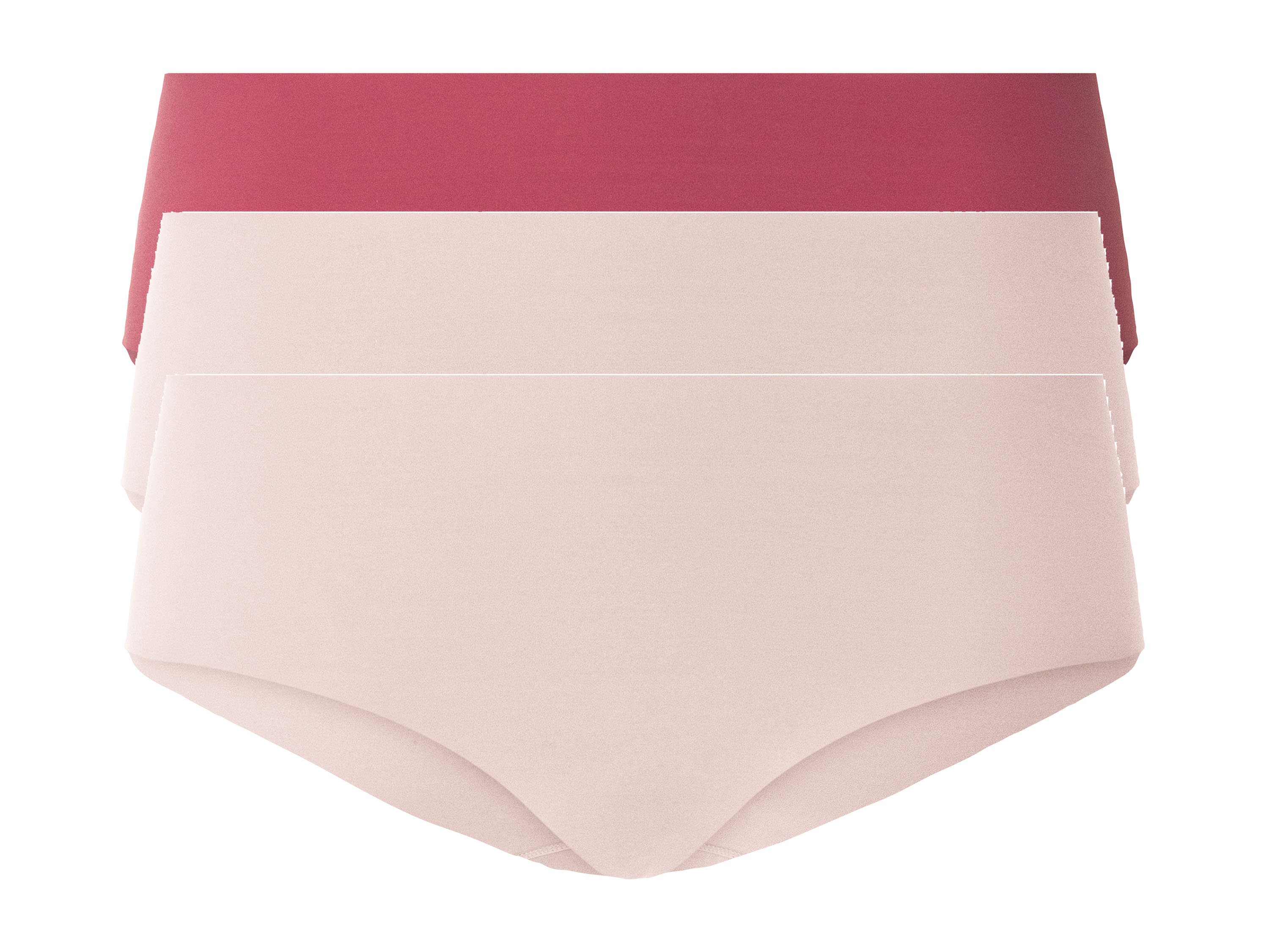 esmara® Dámske bedrové nohavičky, 3 kusy (XS (32/34), červená/bledoružová)