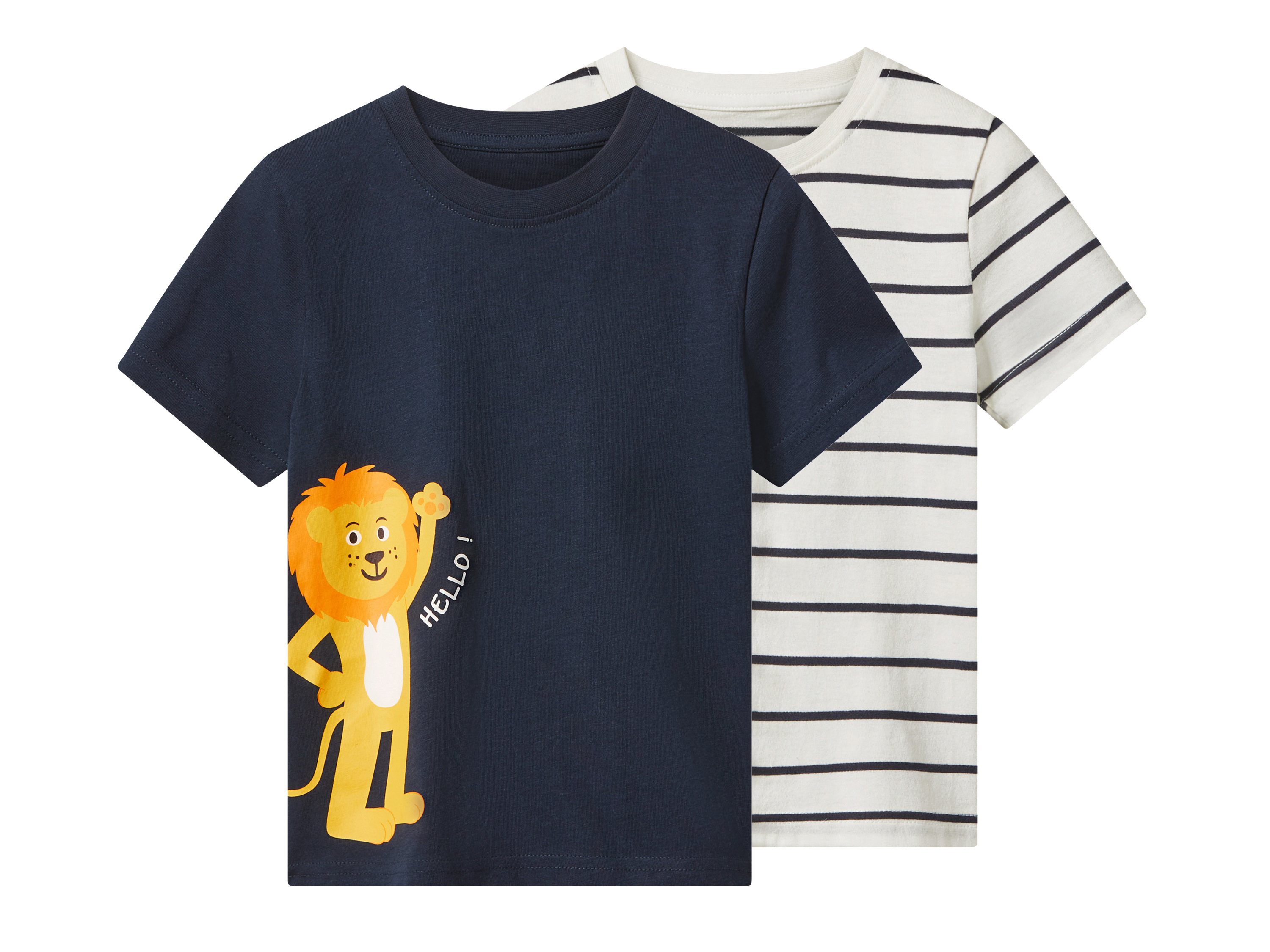 E-shop lupilu® Detské tričko, 2 kusy (navy modrá/biela, 122/128)
