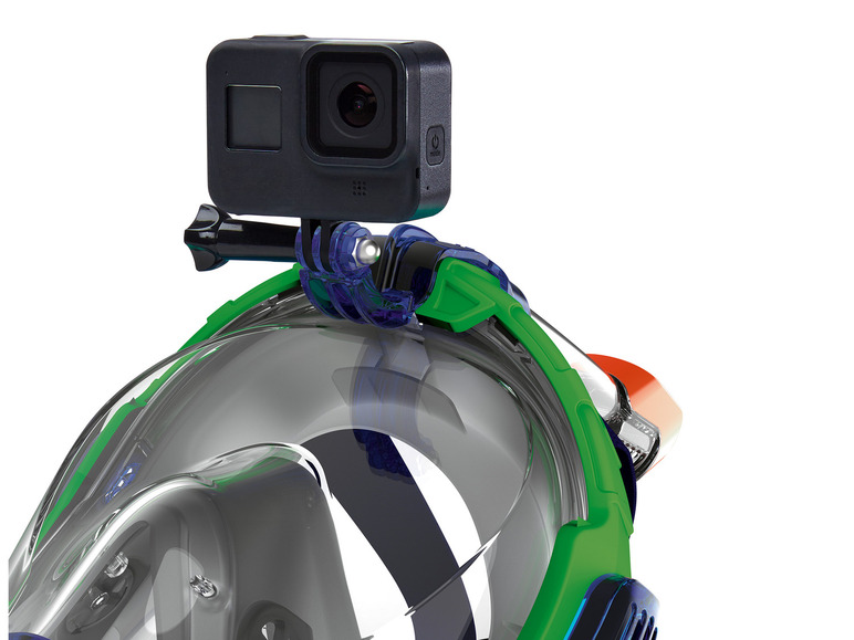 GoPro kamera pripevnená na potápačskú masku.