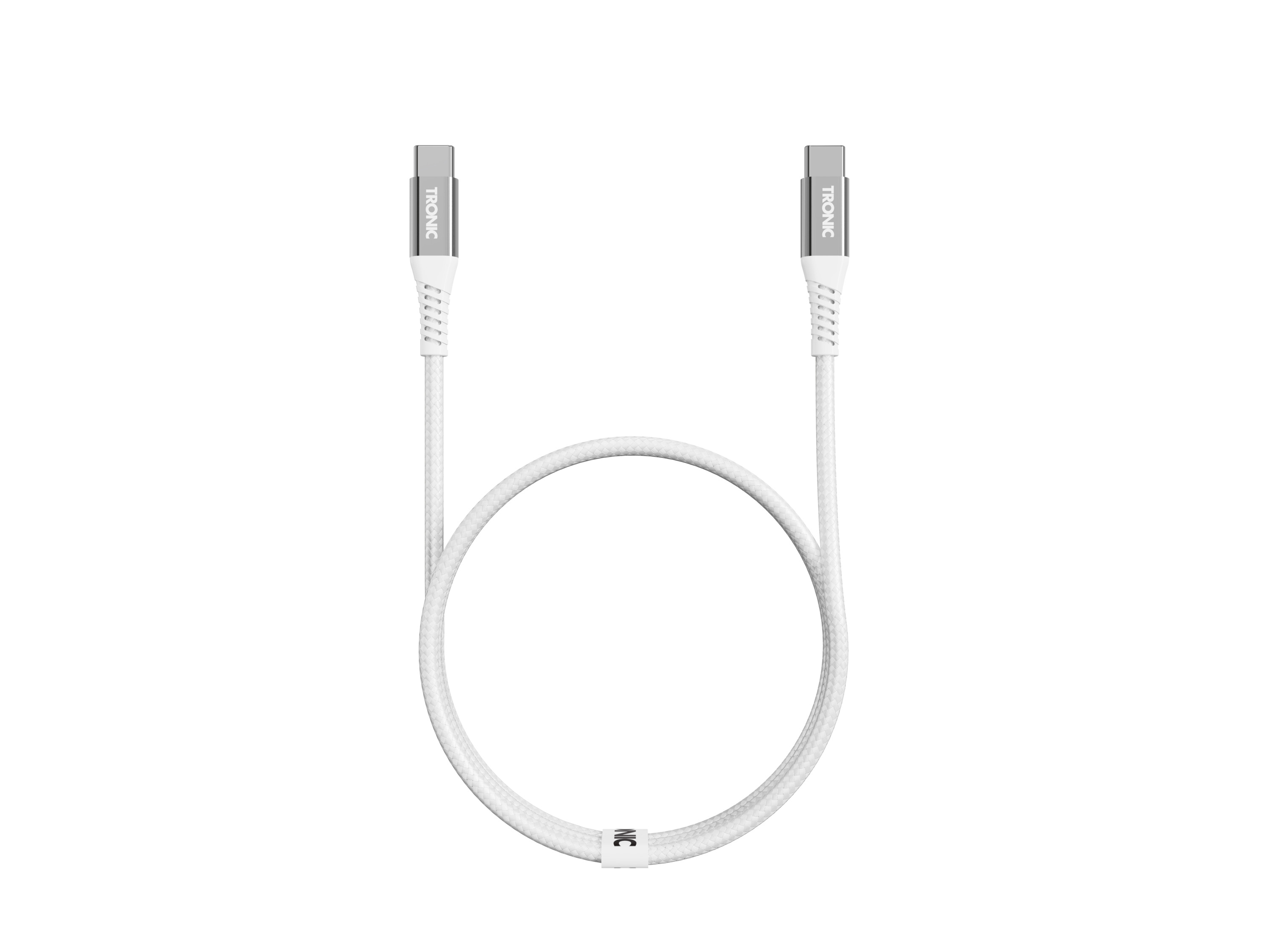 TRONIC® Nabíjací a dátový kábel, 2 m (USB-C na USB-C, biela)