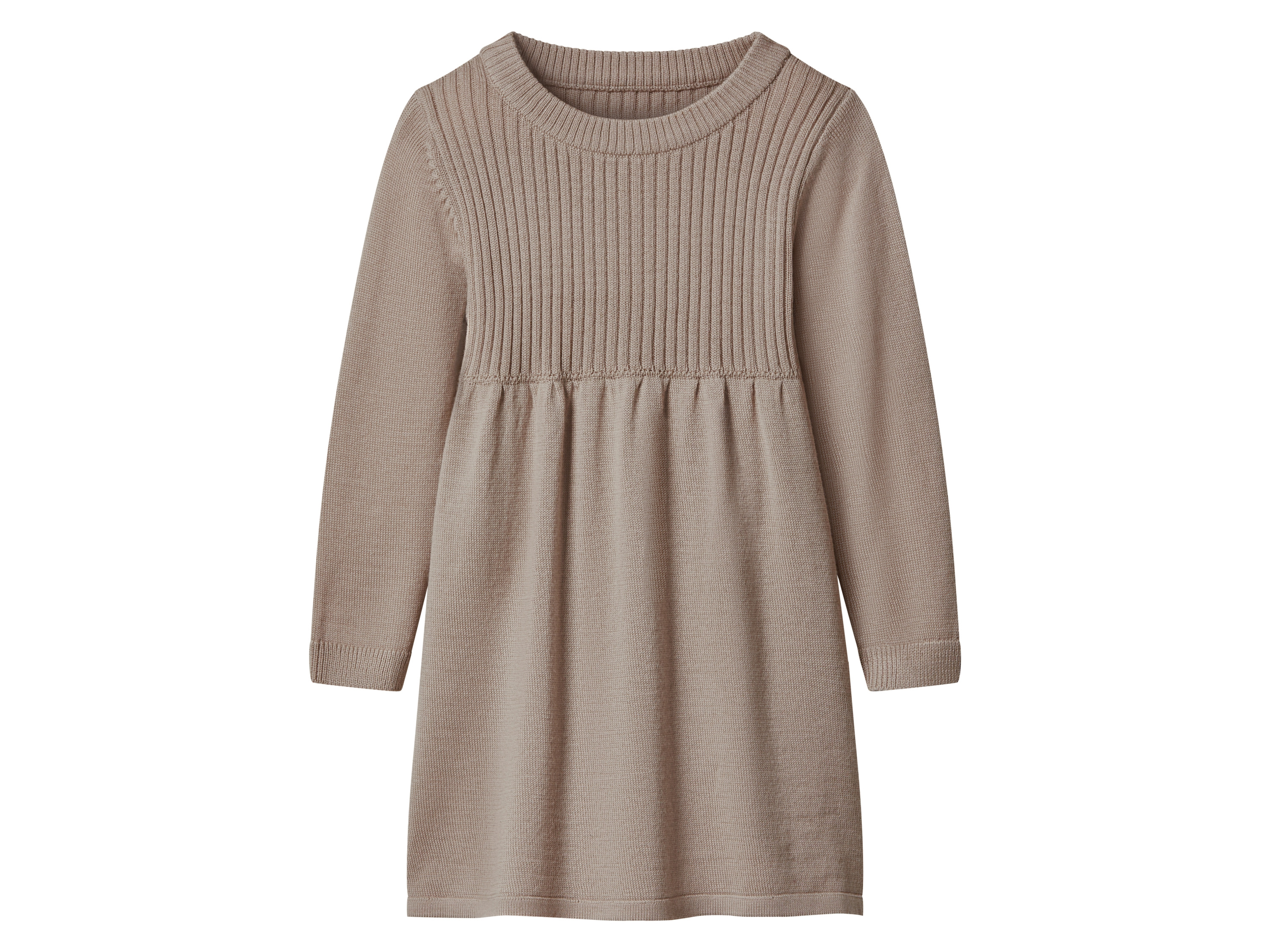 lupilu® Dievčenské pletené šaty s merino vlnou Premium (béžová, 98/104)