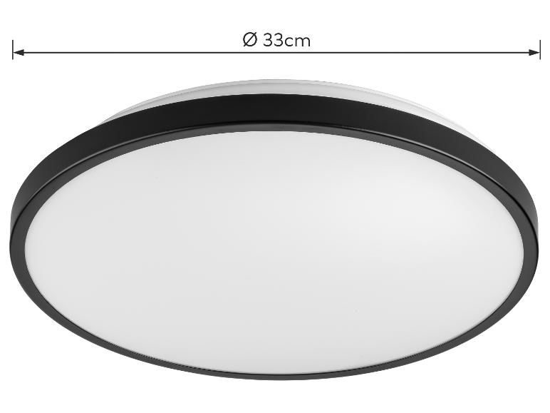 Okrúhle čierno-biele LED stropné svietidlo s priemerom 33 cm