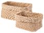 Dva béžové obdĺžnikové pletené koše.
