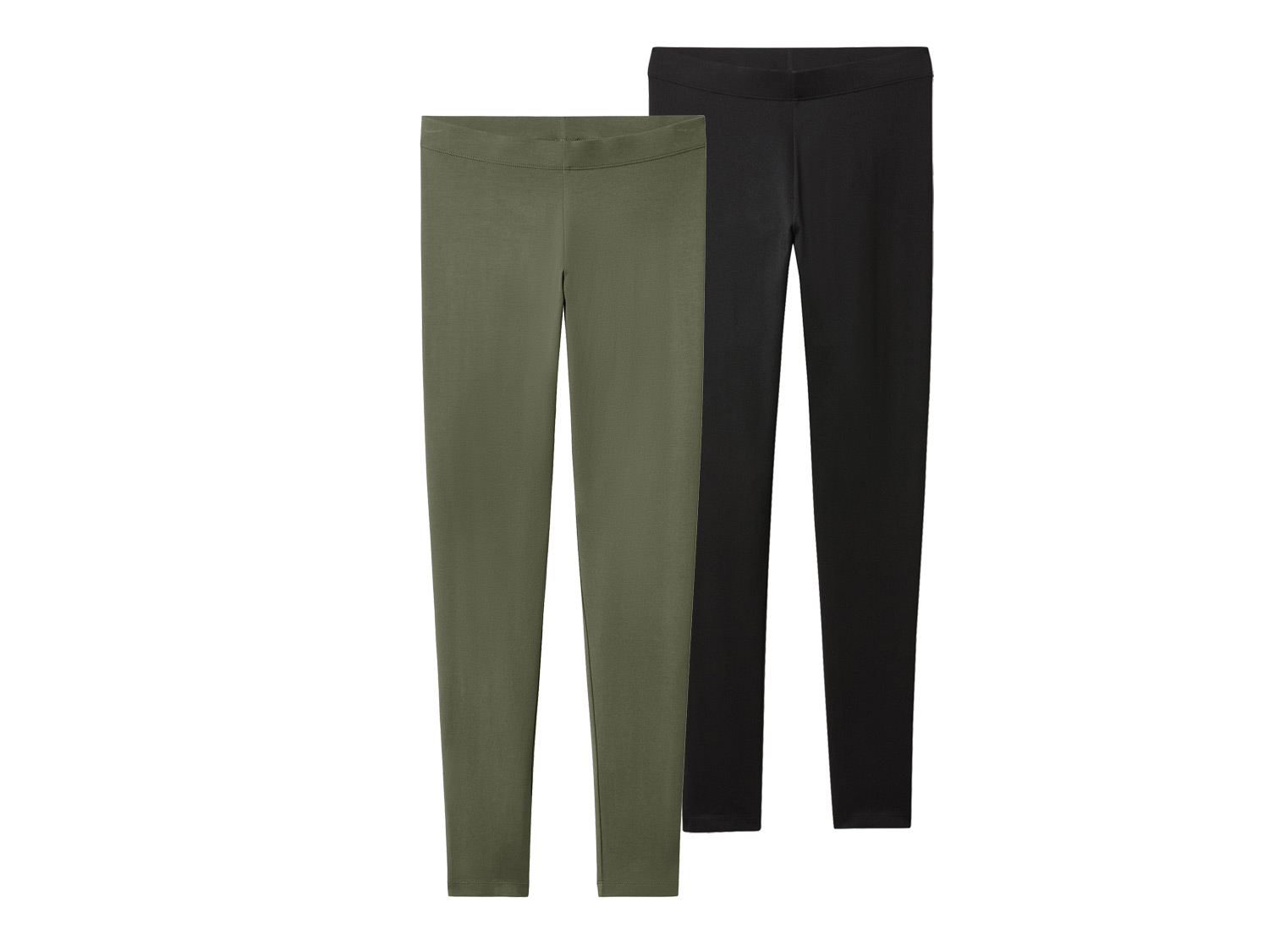esmara® Dámske legíny, 2 kusy (čierna/zelená, S (36/38))