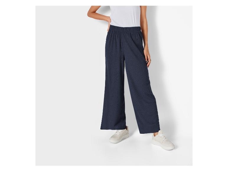 esmara® Dámske nohavice „Wide Leg“ (navy modrá, L (44/46))